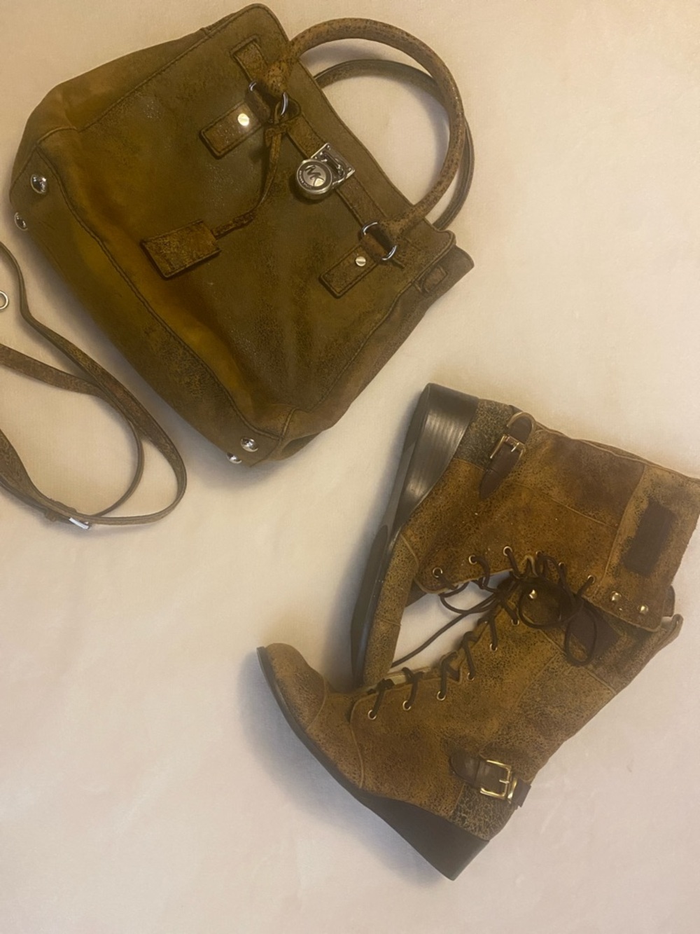 Michael Kors Boots and Matching Purse.  Size 8.5